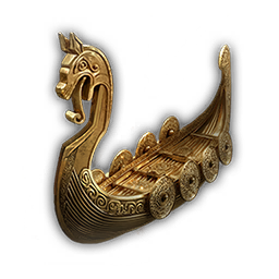 Gold Ship Sculpture